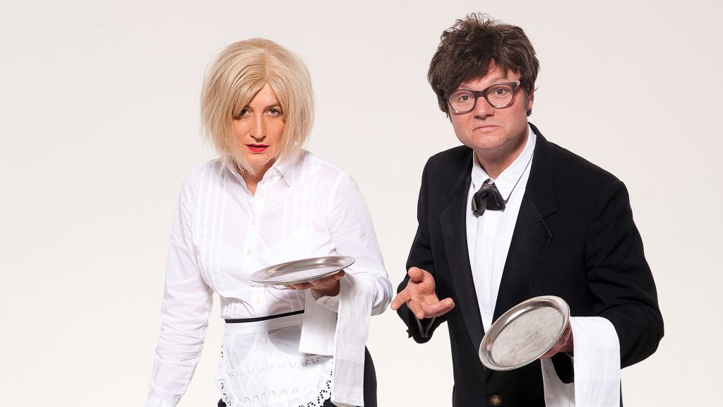 Showkellnerin und Showkellner: Gabie und Dieter als Comedy Kellner, lustige Kellner also komische Kellner.